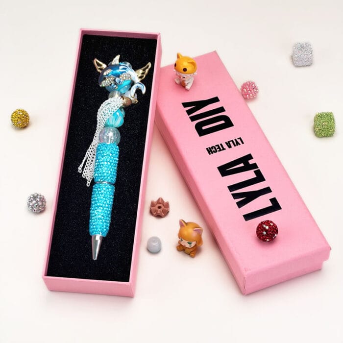 Dolphin ky blue Rhinestone Pen Vintage - Image 2