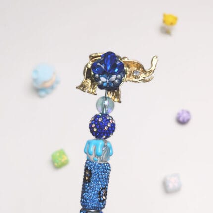Elephant Blue Rhinestone Pen Vintage - Image 3