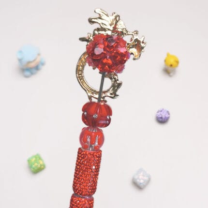 Fire Dragon Red Rhinestone Pen Vintage - Image 3