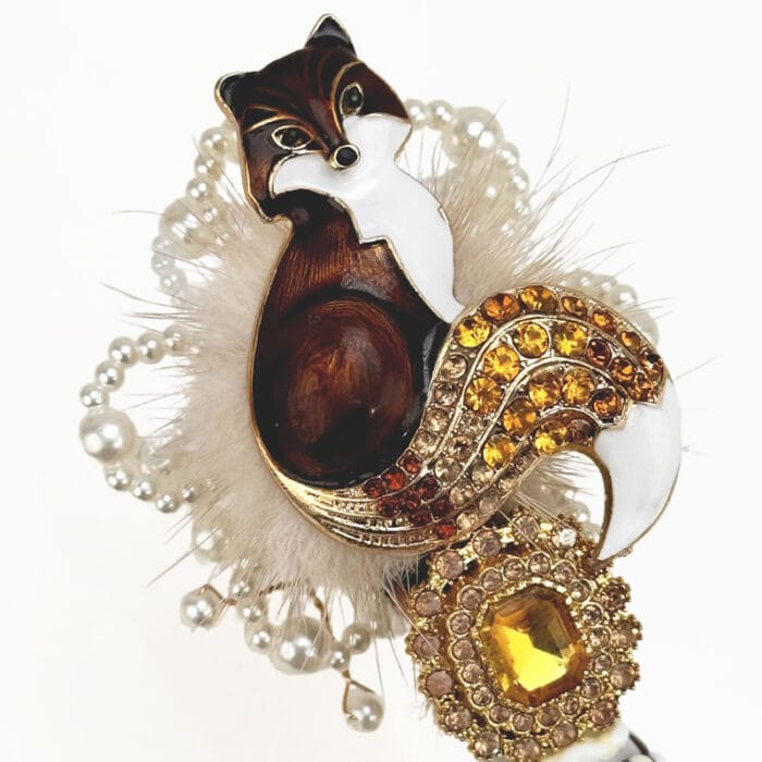 Fox Brown Rhinestone Pen Vintage - Image 2