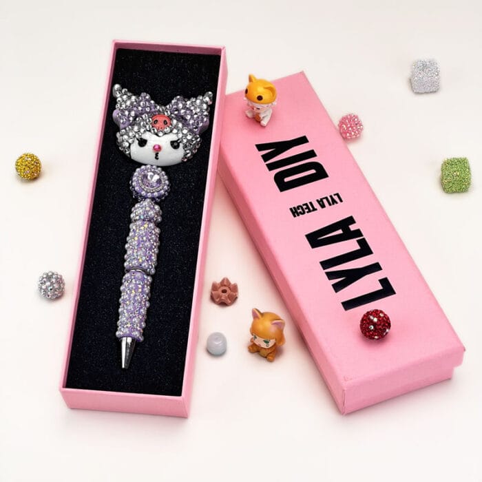Kuromi Purple Beaded Pen Sanrio - Image 2
