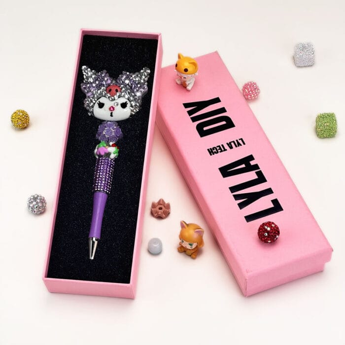 Kuromi Purple Half Rhinestone Pen Sanrio - Image 2