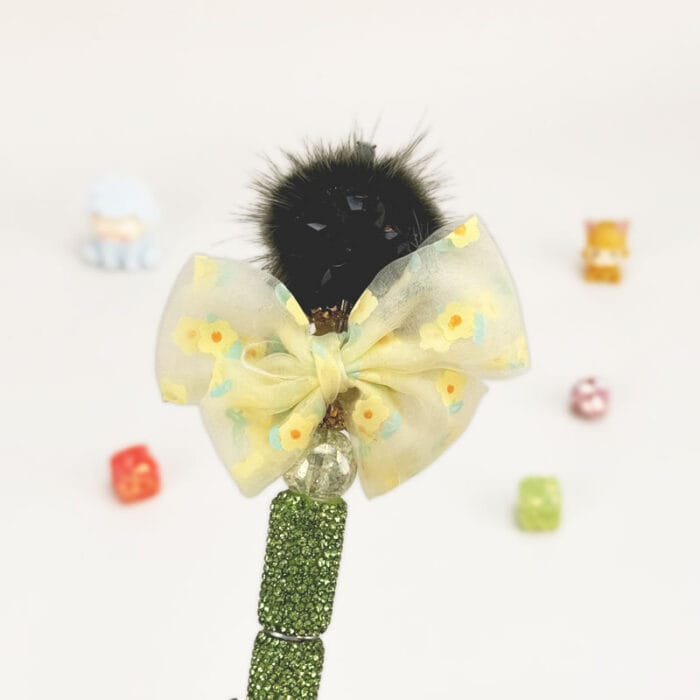 Mushroom Green Rhinestone Pen Vintage - Image 3