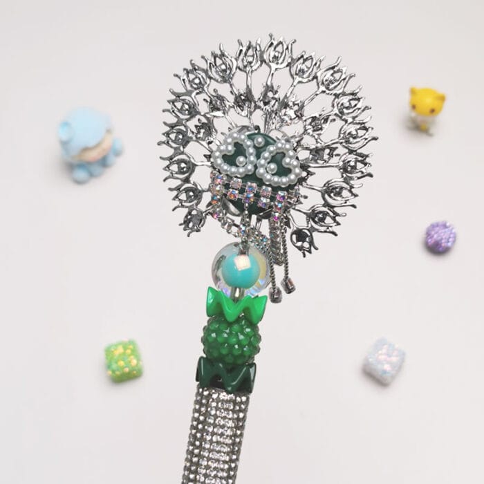 Peacock Half Rhinestone Pen Vintage - Image 2