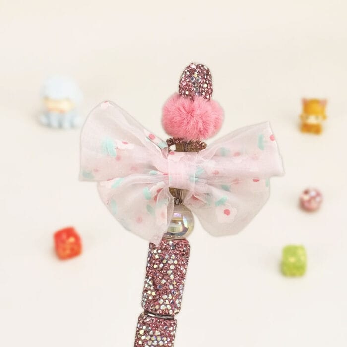 Petals Bow Knot Rhinestone Pen Vintage - Image 3