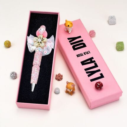 Petals Bow Knot Rhinestone Pen Vintage - Image 5