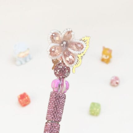 Rhinestone Butterfly Pink Rhinestone Pen Vintage - Image 3