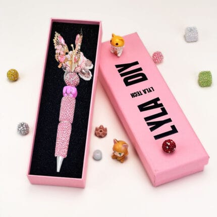 Rhinestone Butterfly Pink Rhinestone Pen Vintage - Image 4