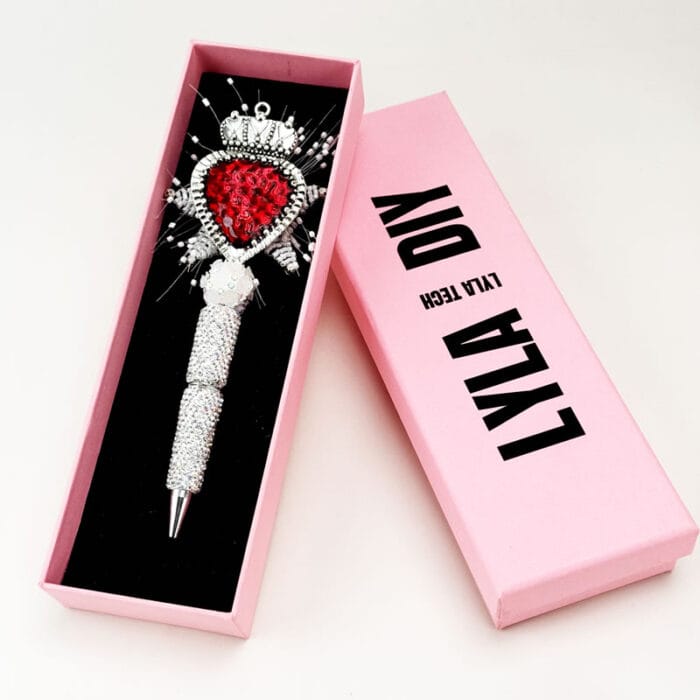 Royal Ruby White Rhinestone Pen Vintage - Image 2