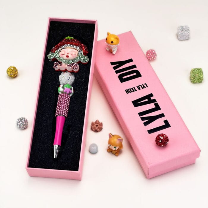 SP3 Pink Half Rhinestone Pen Popmart - Image 2
