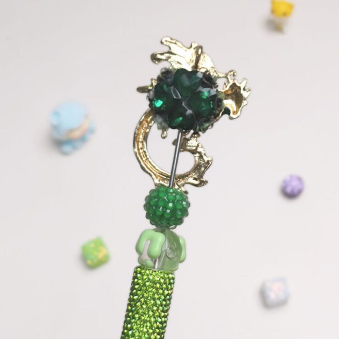Venom Dragon Green Rhinestone Pen Vintage - Image 3
