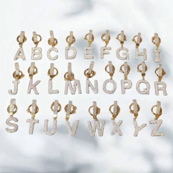 Letter Pendant Keychain Rhinestone Chains - Image 2