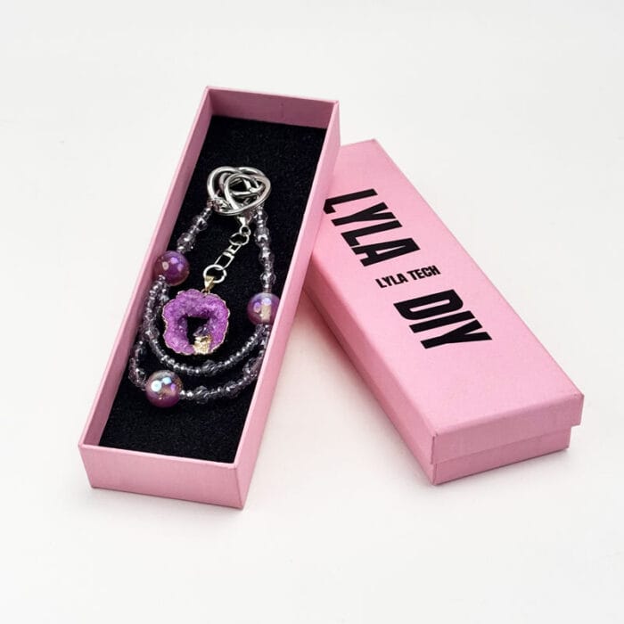 Amethyst Aura Charm DIY-Chain BagChain KeyChain - Image 4