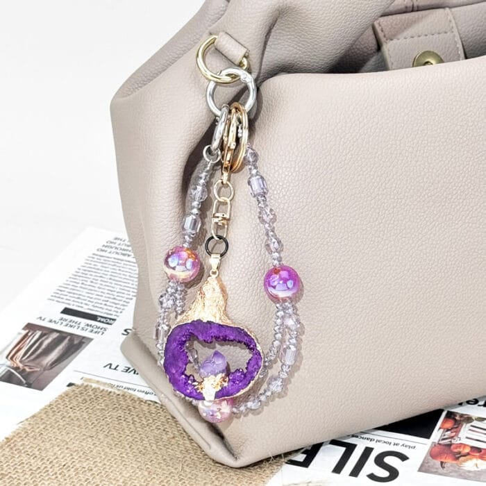 Amethyst Luxe Charm DIY-Chain BagChain KeyChain - Image 2