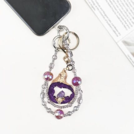 Amethyst Luxe Charm DIY-Chain BagChain KeyChain - Image 3