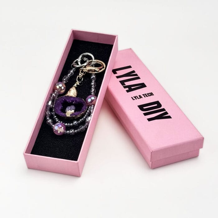 Amethyst Luxe Charm DIY-Chain BagChain KeyChain - Image 4