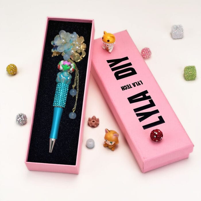 Artificial Flower Sky Blue Half Rhinestone Pen Fancy - Image 3