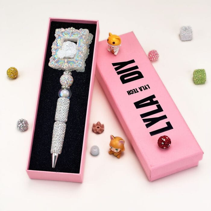 Galvanic Color Baby Angel Relief Sculpture Semi Rehinestone Pen - Image 2