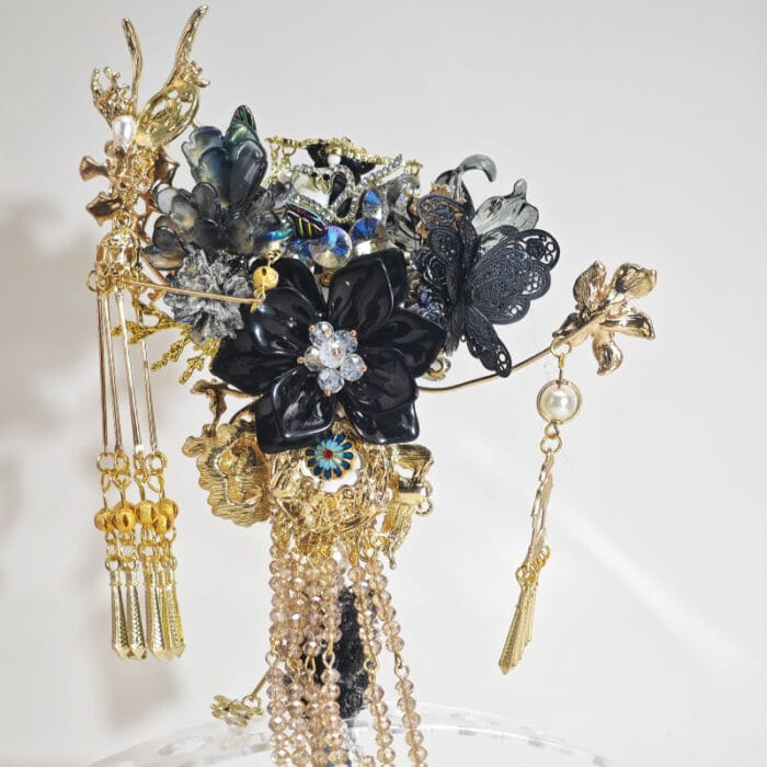 Black Gold Flower Series with Tassel Pen - Image 4