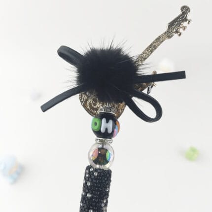 Black&Gold Guitar Metalstyle Multi-functional Rehinestone Pen and Keychain - Image 5