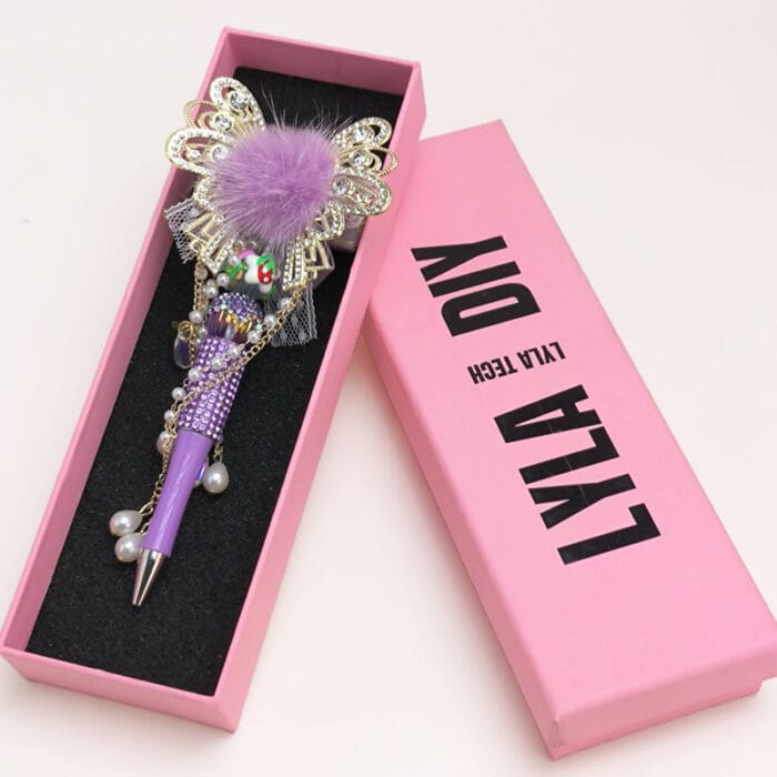 Butterfly Purple Half Rhinestone Pen Fancy - Image 3
