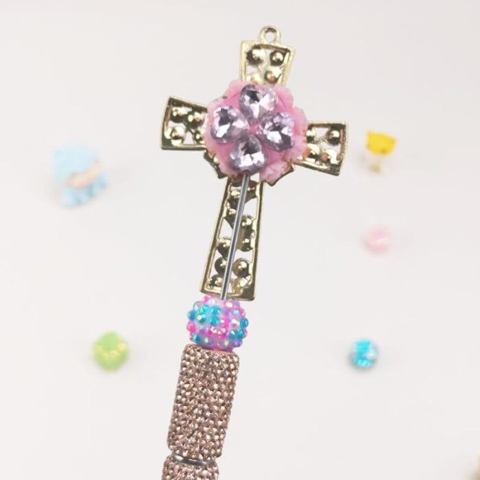 Colorful Cross Full Rhinestone Pen - Image 2