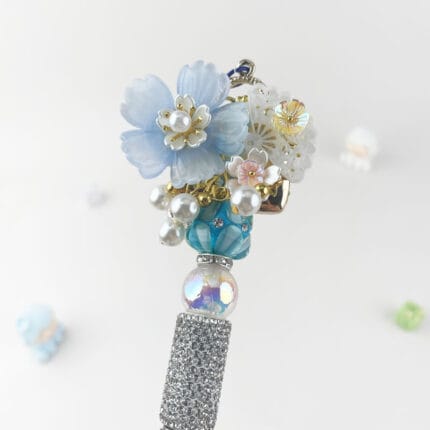 Lake Blue Handbag Multi-functional Rehinestone Pen and Keychain - Image 4