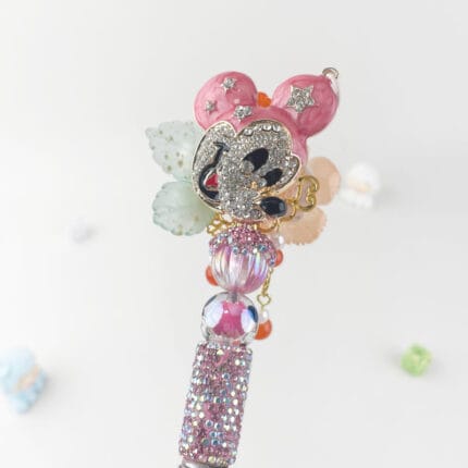 Mickey Series Pink Multi-functional Rehinestone Beaded Pen and Keychain - Image 4
