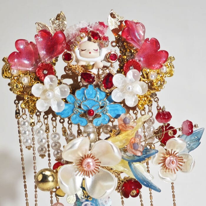 Red&Blue Onyx Style Red Heart with Tassel Pen - Image 3