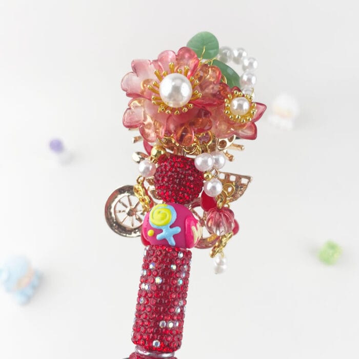 Hello Kitty Bicyle  Multi-functional Rehinestone Beaded Pen and Keychain - Image 5