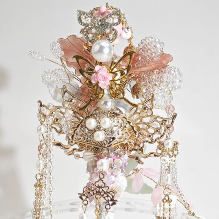 champagne pink flower with Tassel Pen - Image 4