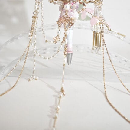 champagne pink flower with Tassel Pen - Image 3