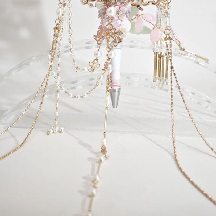 champagne pink flower with Tassel Pen - Image 3